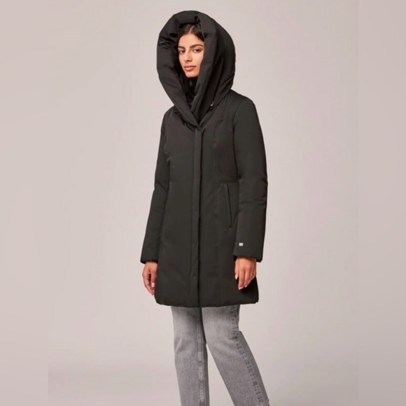 Soia and Kyo sz small down jacket with hood in a charcoal black/dark grey - Picture 9 of 11